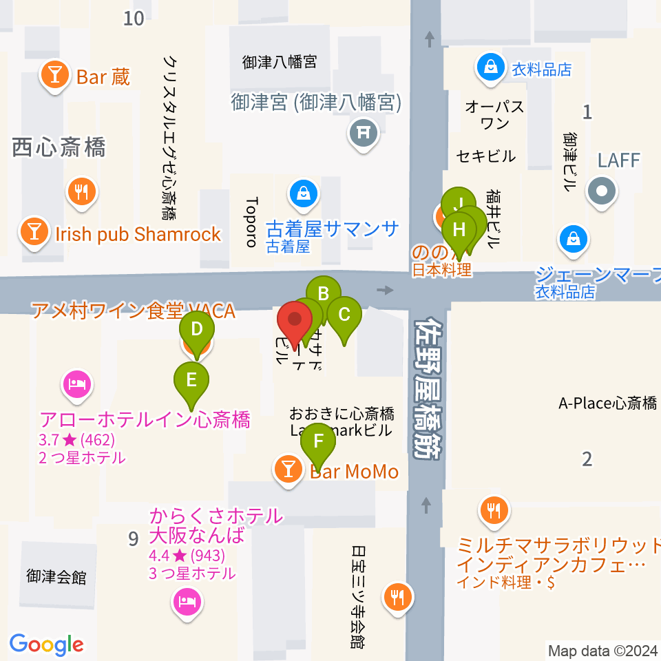 新神楽周辺のファミレス・ファーストフード一覧地図