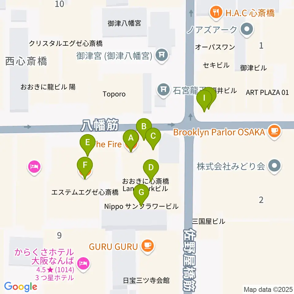 新神楽周辺のファミレス・ファーストフード一覧地図