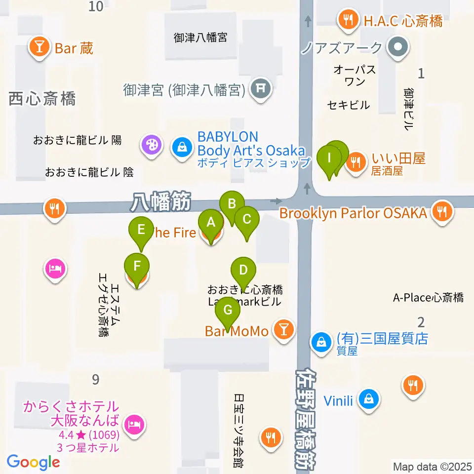 新神楽周辺のファミレス・ファーストフード一覧地図