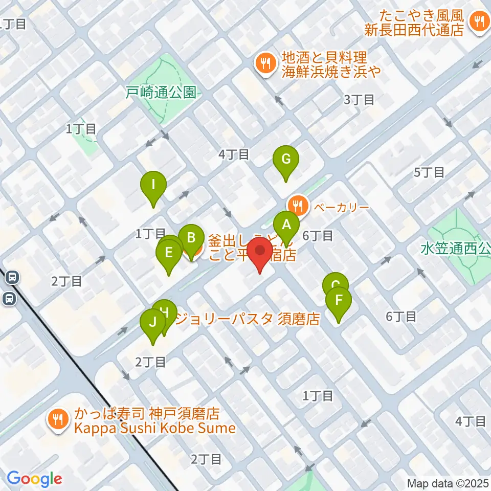 KOBEらぼポルカ周辺のファミレス・ファーストフード一覧地図