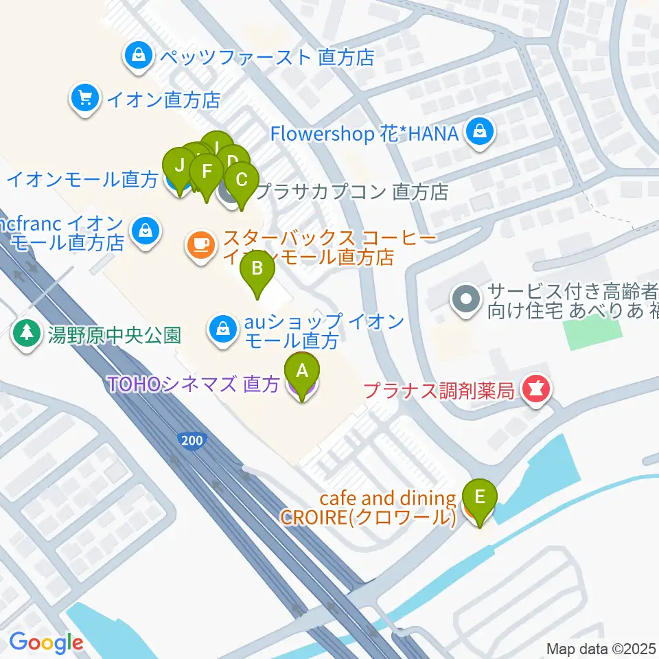 TOHOシネマズ直方周辺のファミレス・ファーストフード一覧地図