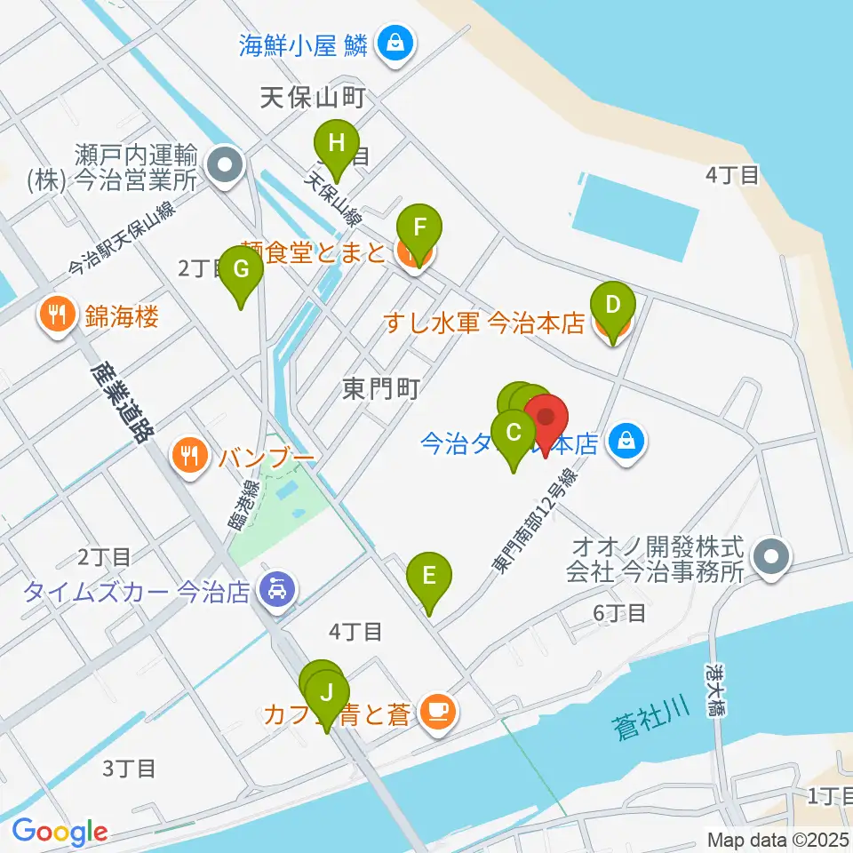 ユナイテッド・シネマ フジグラン今治周辺のファミレス・ファーストフード一覧地図