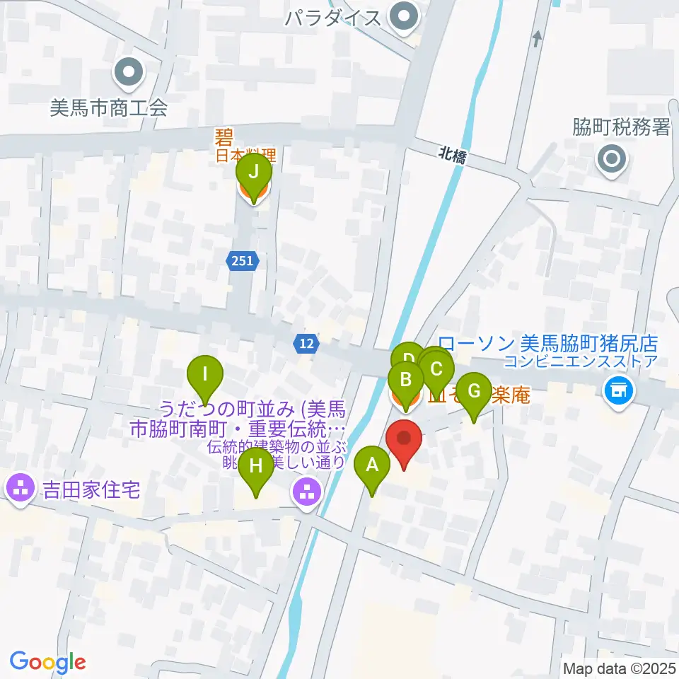 脇町劇場 オデオン座周辺のファミレス・ファーストフード一覧地図