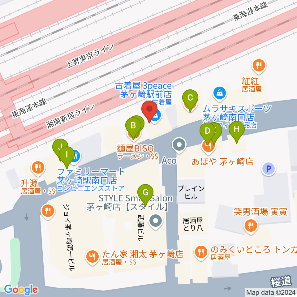 春秋会館周辺のファミレス・ファーストフード一覧地図