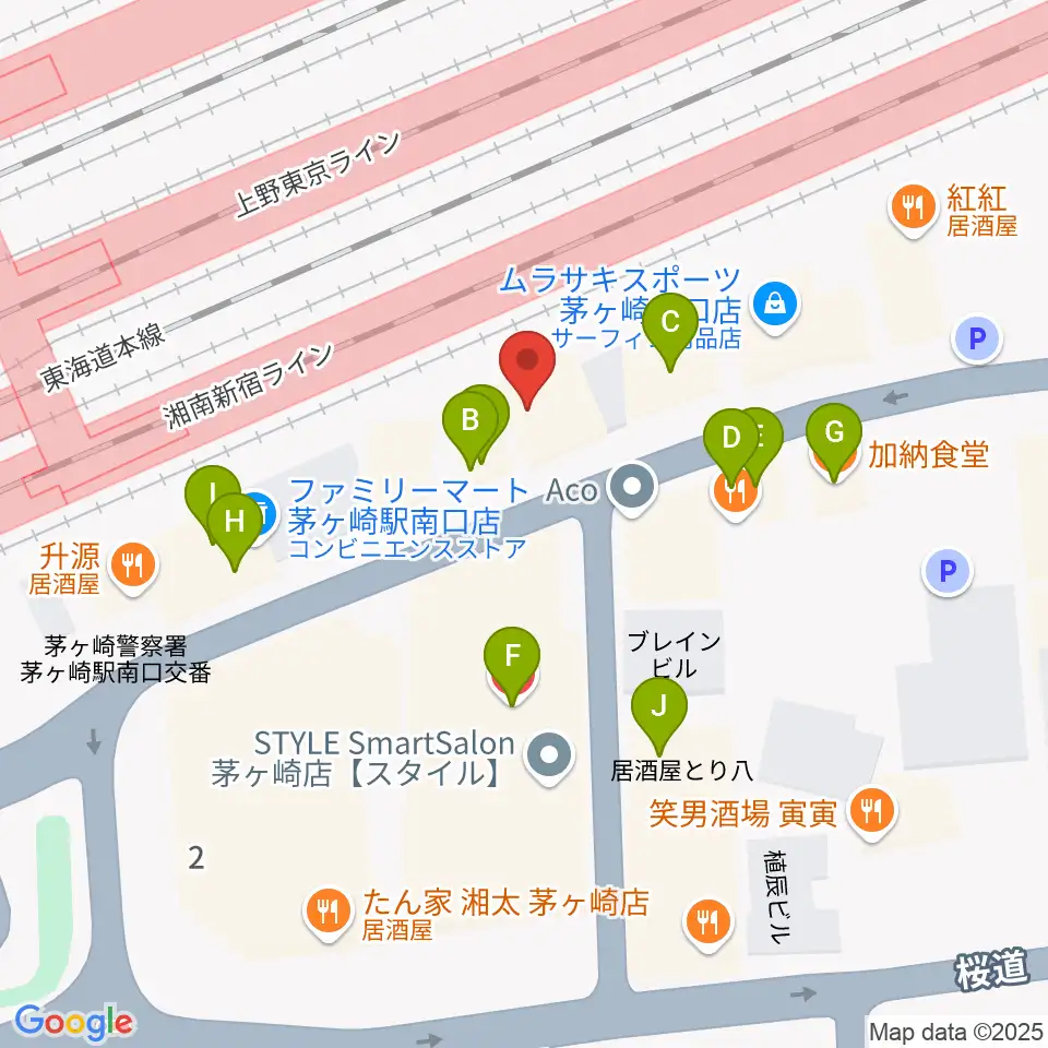 春秋会館周辺のファミレス・ファーストフード一覧地図