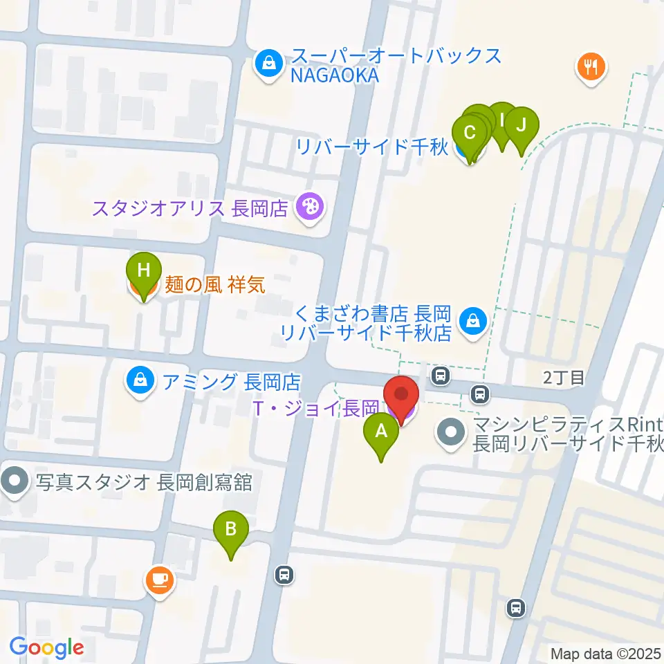 T・ジョイ長岡周辺のファミレス・ファーストフード一覧地図