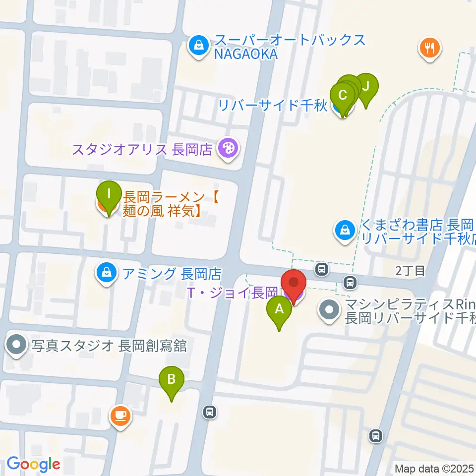 T・ジョイ長岡周辺のファミレス・ファーストフード一覧地図