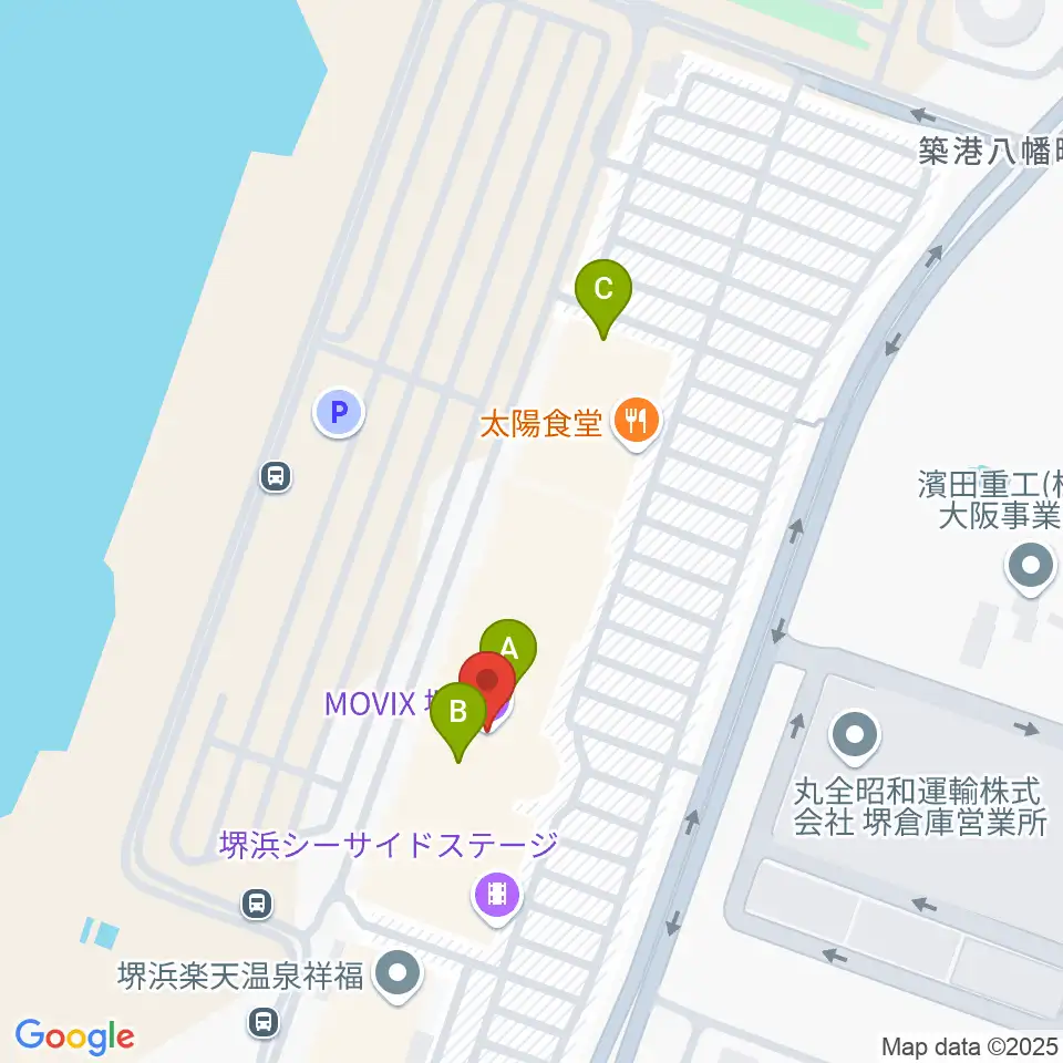 MOVIX堺周辺のファミレス・ファーストフード一覧地図