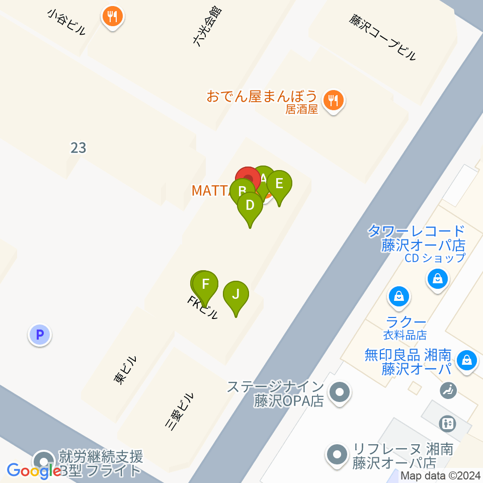 湘南bit周辺のファミレス・ファーストフード一覧地図