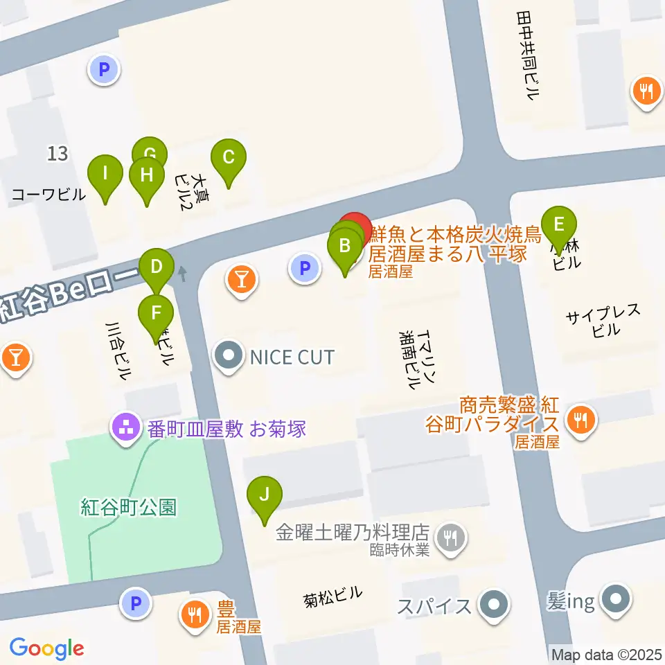 Jazz Bar Pianoforte周辺のファミレス・ファーストフード一覧地図