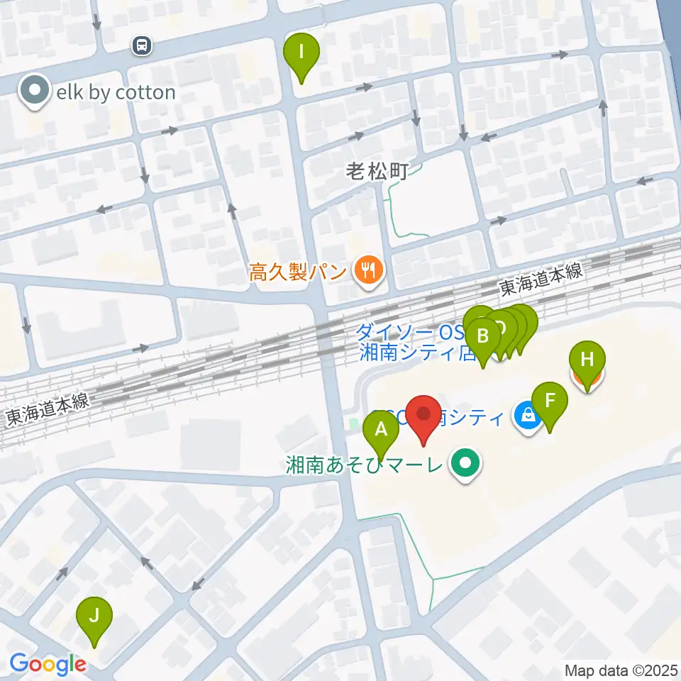 シネプレックス平塚周辺のファミレス・ファーストフード一覧地図