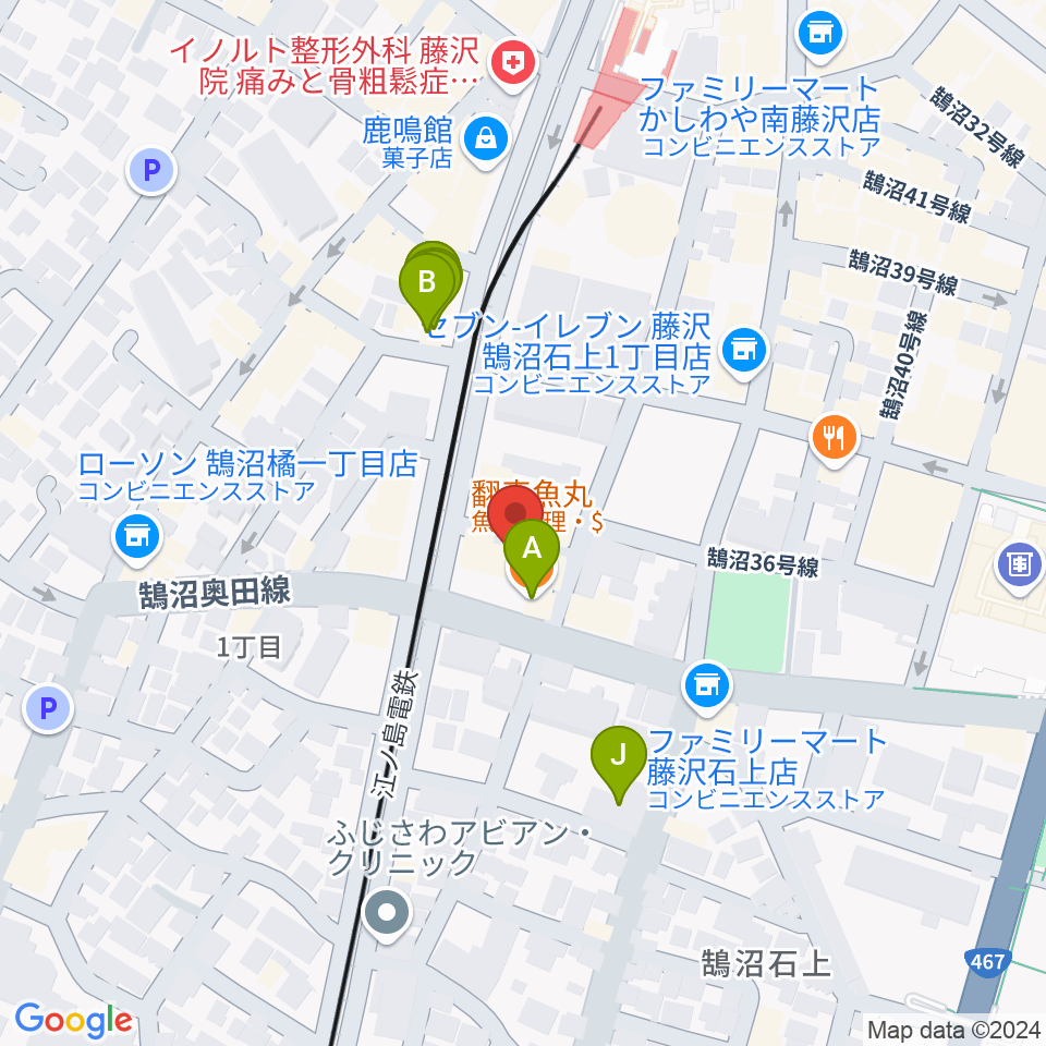 soundmarket周辺のファミレス・ファーストフード一覧地図