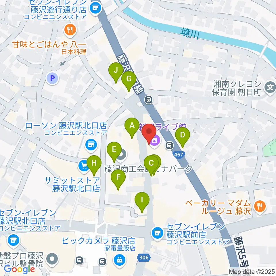 若泉楽器店周辺のファミレス・ファーストフード一覧地図