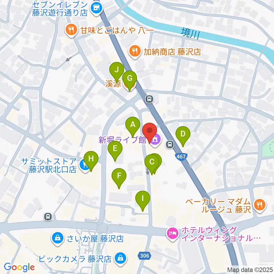 若泉楽器店周辺のファミレス・ファーストフード一覧地図