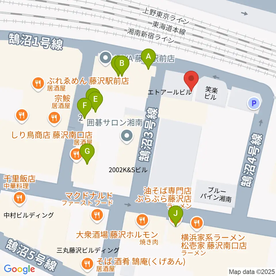 BEAT BAR BECK周辺のファミレス・ファーストフード一覧地図