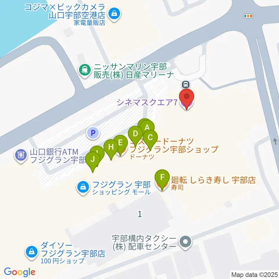 シネマ・スクエア7周辺のファミレス・ファーストフード一覧地図