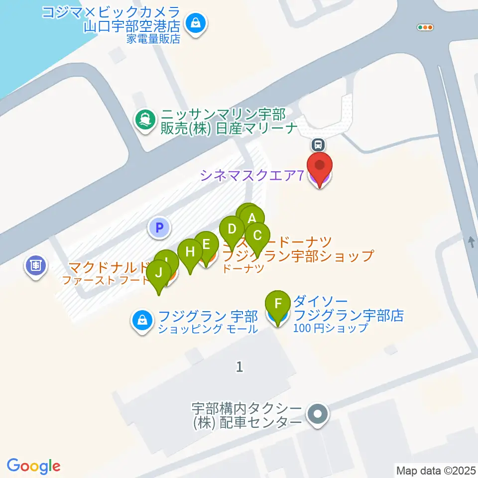 シネマ・スクエア7周辺のファミレス・ファーストフード一覧地図