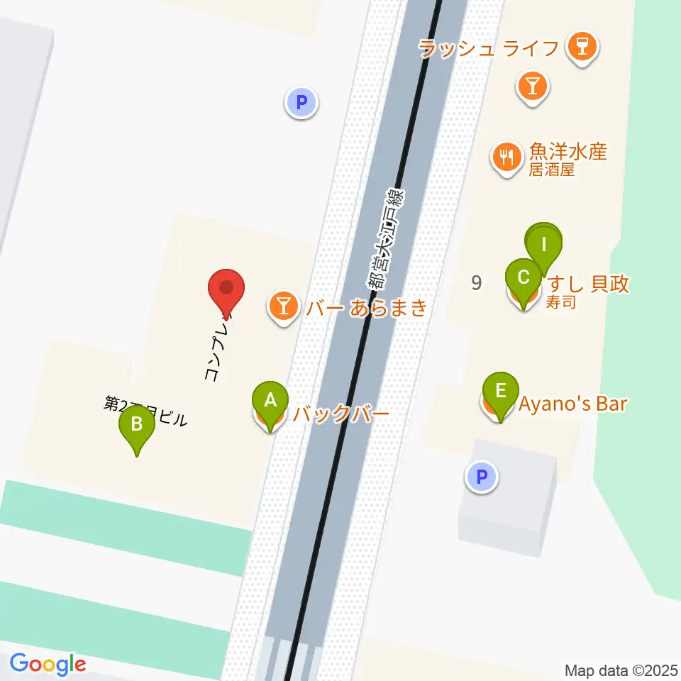 六本木トリコロールシアター周辺のファミレス・ファーストフード一覧地図