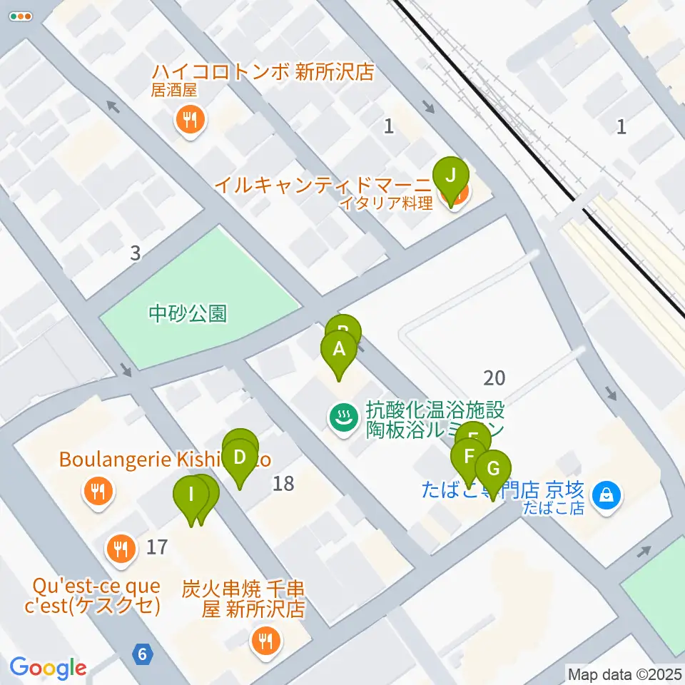 サワダ楽器修理工房周辺のファミレス・ファーストフード一覧地図