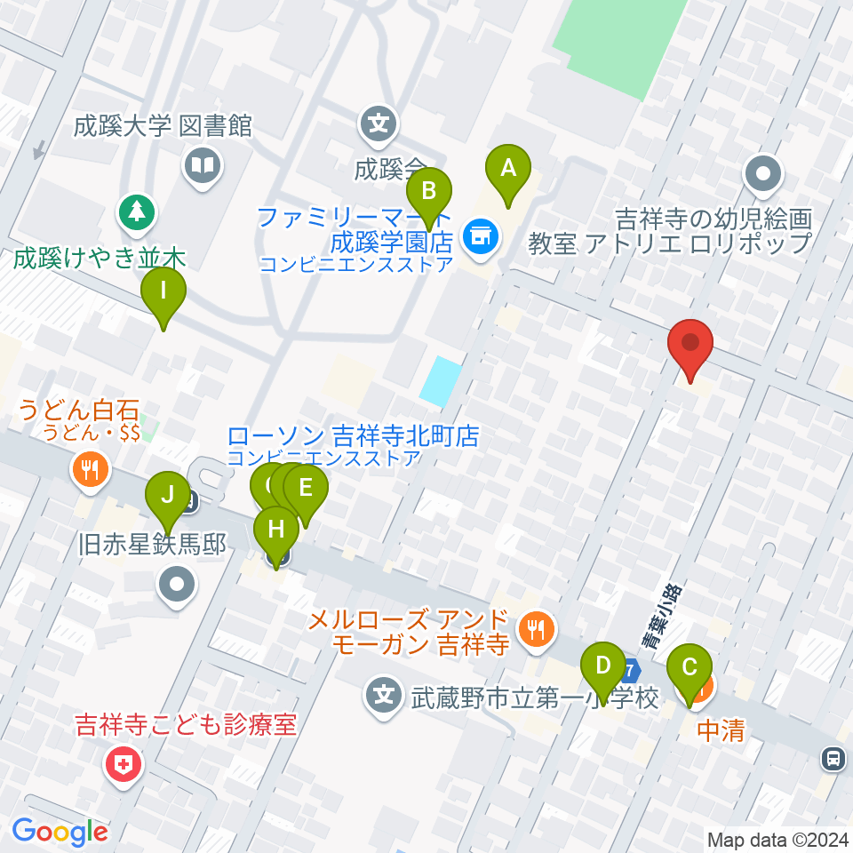 管楽器修理工房Prosit周辺のファミレス・ファーストフード一覧地図