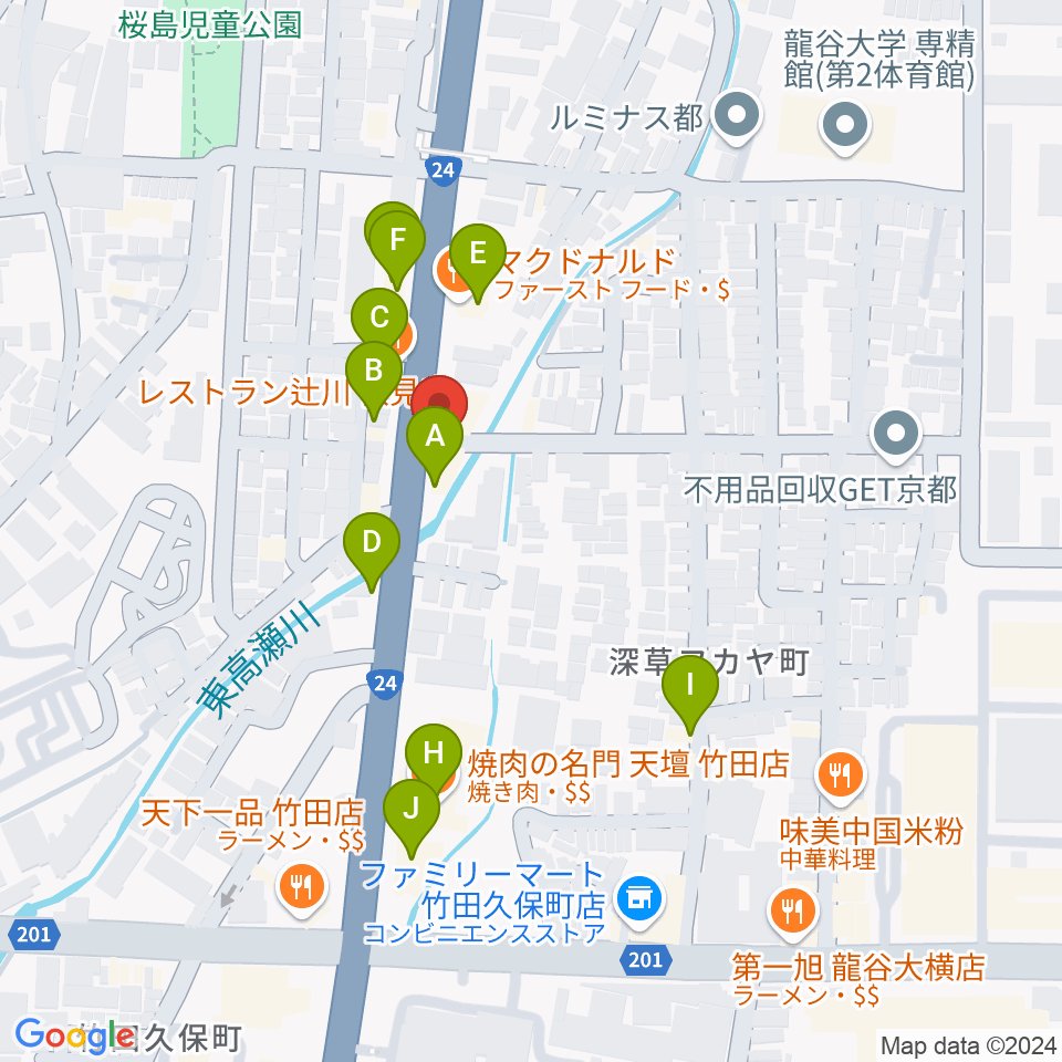 京都Annie's Cafe周辺のファミレス・ファーストフード一覧地図