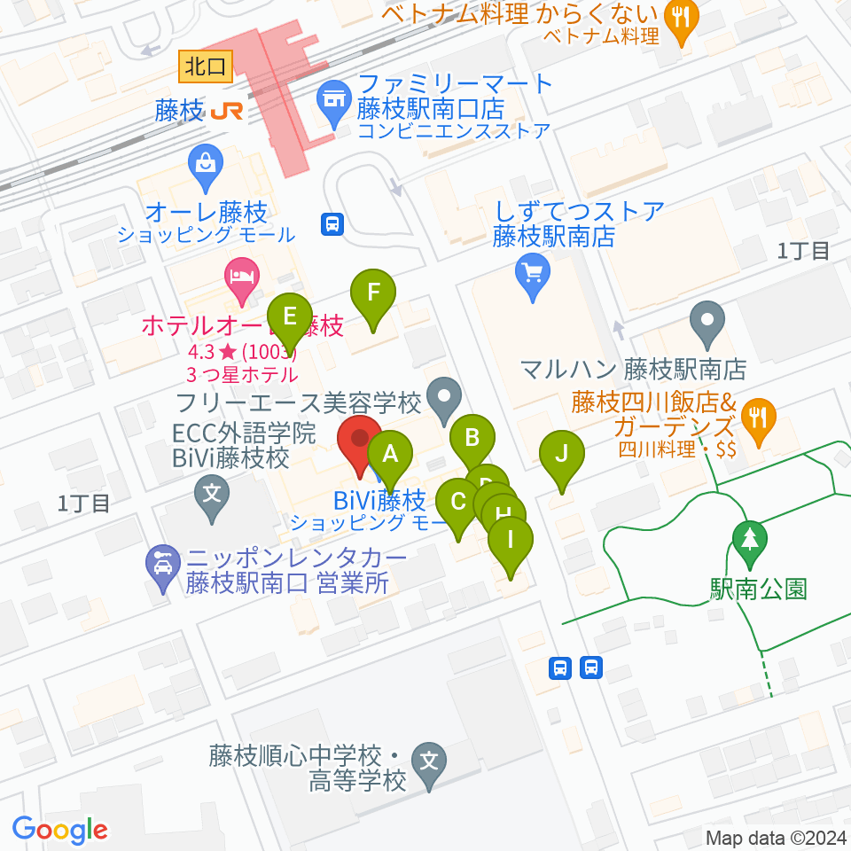 藤枝シネ・プレーゴ周辺のファミレス・ファーストフード一覧地図