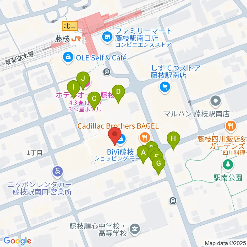 藤枝シネ・プレーゴ周辺のファミレス・ファーストフード一覧地図