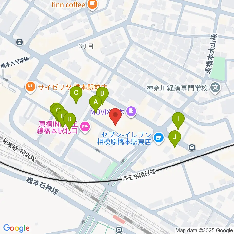 MOVIX橋本周辺のファミレス・ファーストフード一覧地図