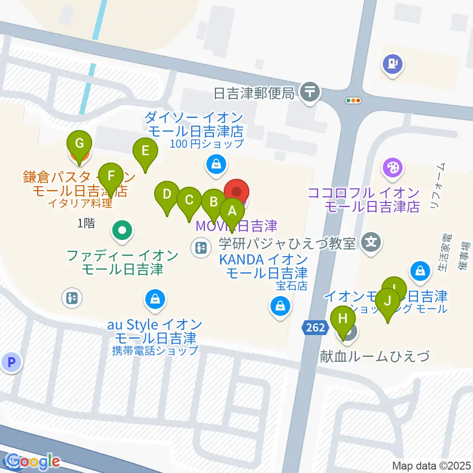 MOVIX日吉津周辺のファミレス・ファーストフード一覧地図