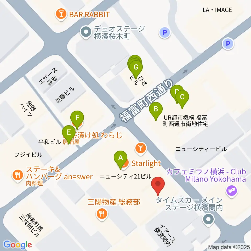 日ノ出町 試聴室その3周辺のファミレス・ファーストフード一覧地図