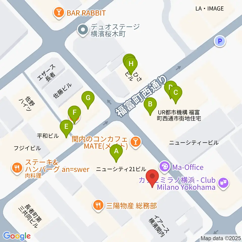 日ノ出町 試聴室その3周辺のファミレス・ファーストフード一覧地図
