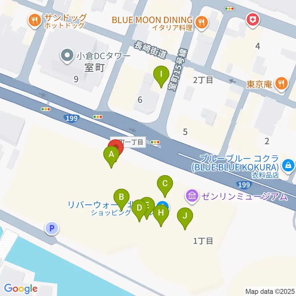 T・ジョイ リバーウォーク北九州周辺のファミレス・ファーストフード一覧地図