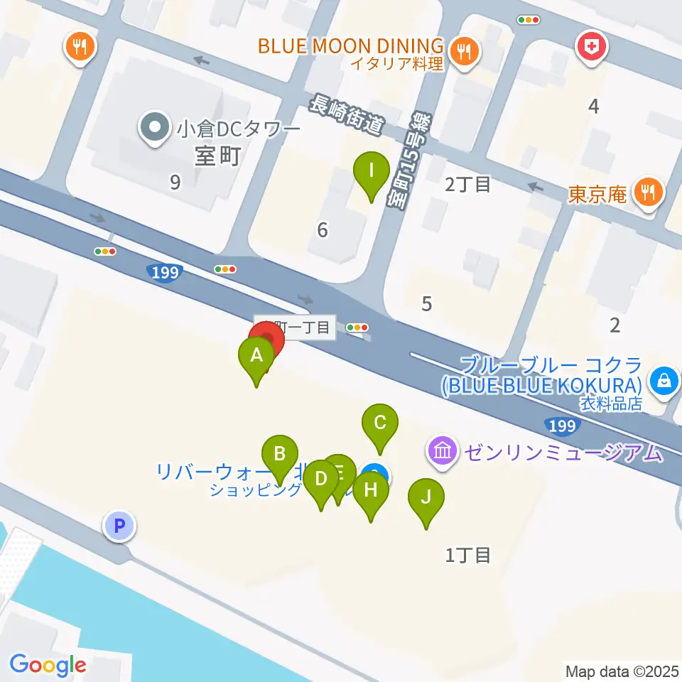 T・ジョイ リバーウォーク北九州周辺のファミレス・ファーストフード一覧地図
