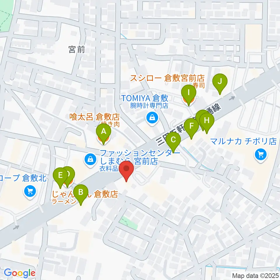 中川楽器周辺のファミレス・ファーストフード一覧地図