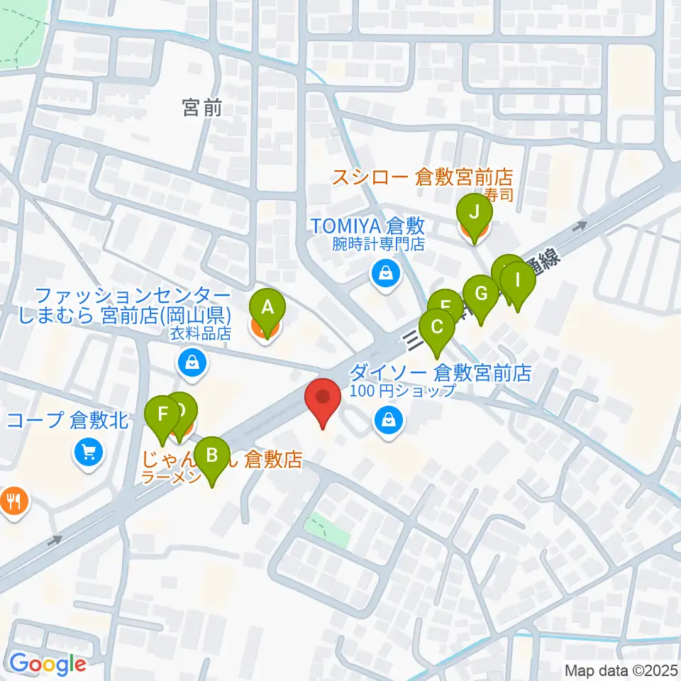 中川楽器周辺のファミレス・ファーストフード一覧地図