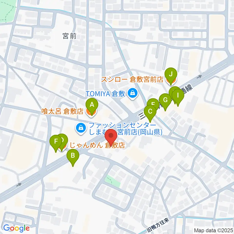 中川楽器周辺のファミレス・ファーストフード一覧地図