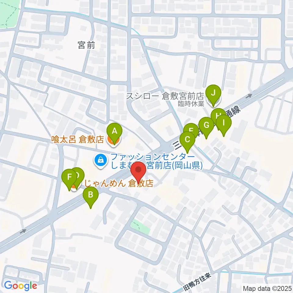 中川楽器周辺のファミレス・ファーストフード一覧地図