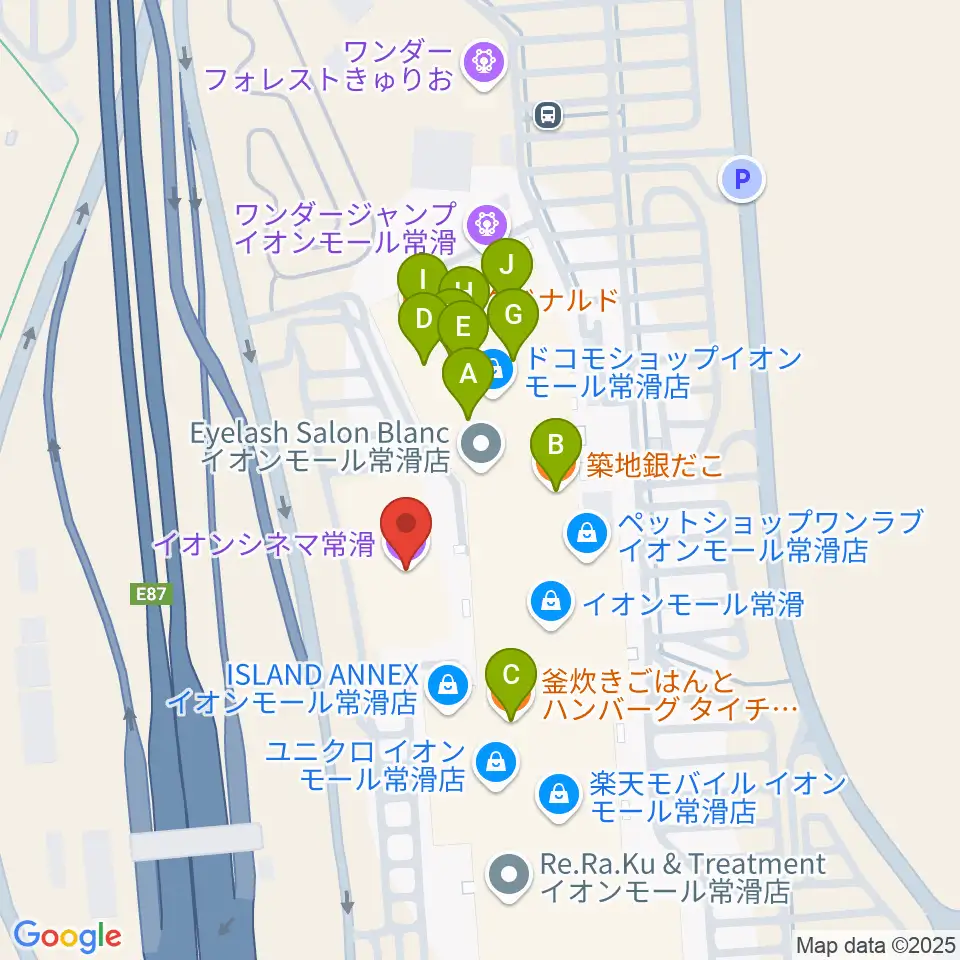 イオンシネマ常滑周辺のファミレス・ファーストフード一覧地図