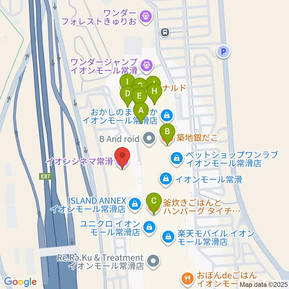 イオンシネマ常滑周辺のファミレス・ファーストフード一覧地図