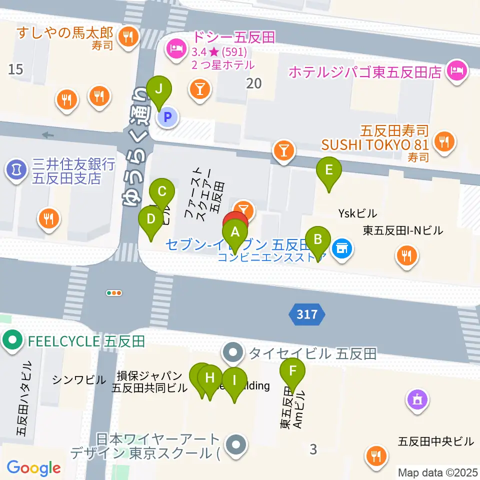 弾き語りbar ピストル周辺のファミレス・ファーストフード一覧地図