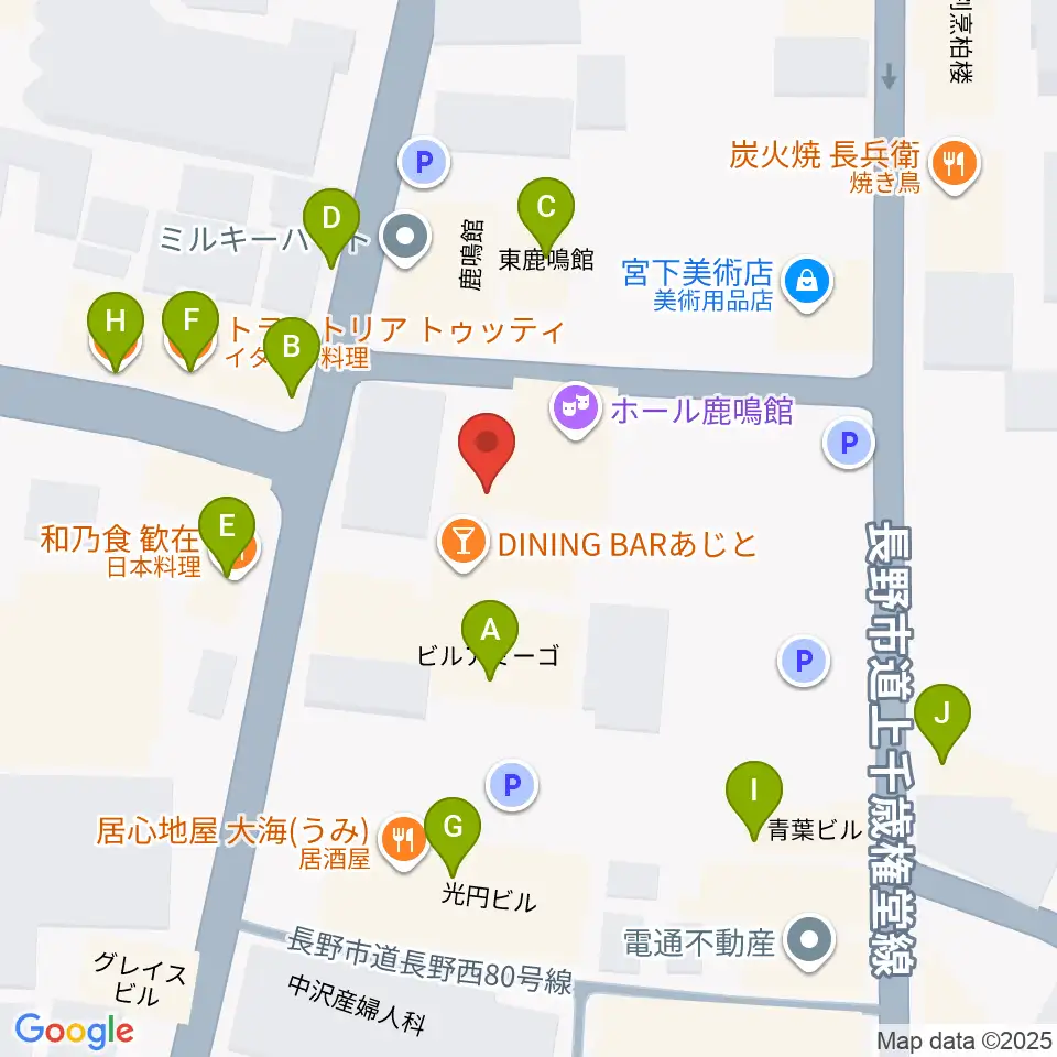 MISSTONES周辺のファミレス・ファーストフード一覧地図