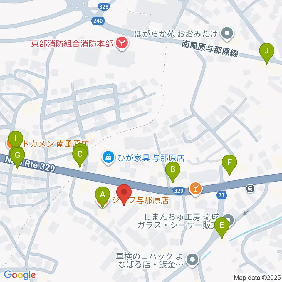 FMよなばる周辺のファミレス・ファーストフード一覧地図