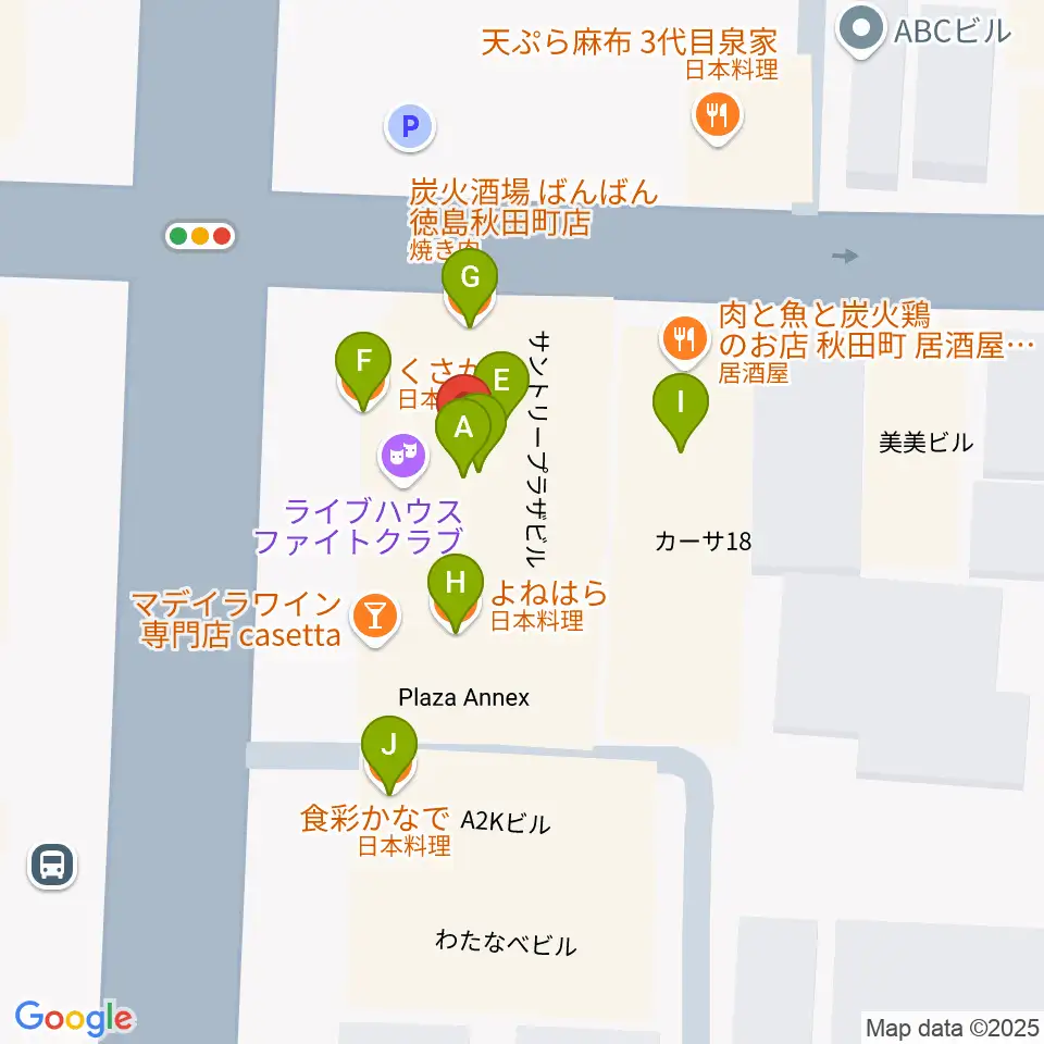 徳島FIGHT CLUB周辺のファミレス・ファーストフード一覧地図