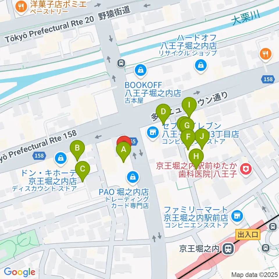 京王堀之内time tokyo周辺のファミレス・ファーストフード一覧地図