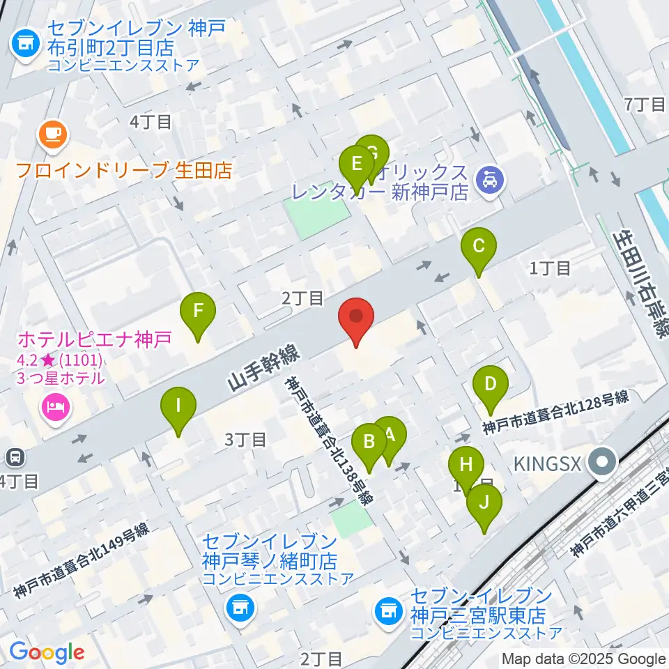 ソアースタジオ周辺のファミレス・ファーストフード一覧地図