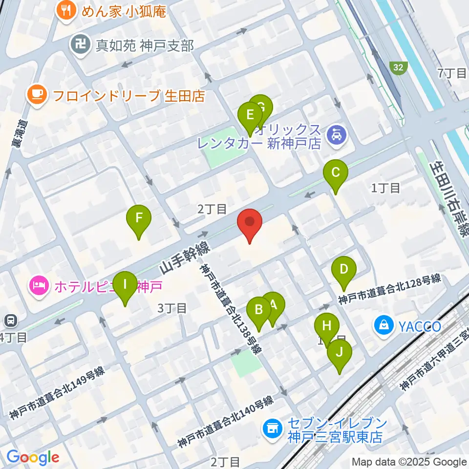 ソアースタジオ周辺のファミレス・ファーストフード一覧地図
