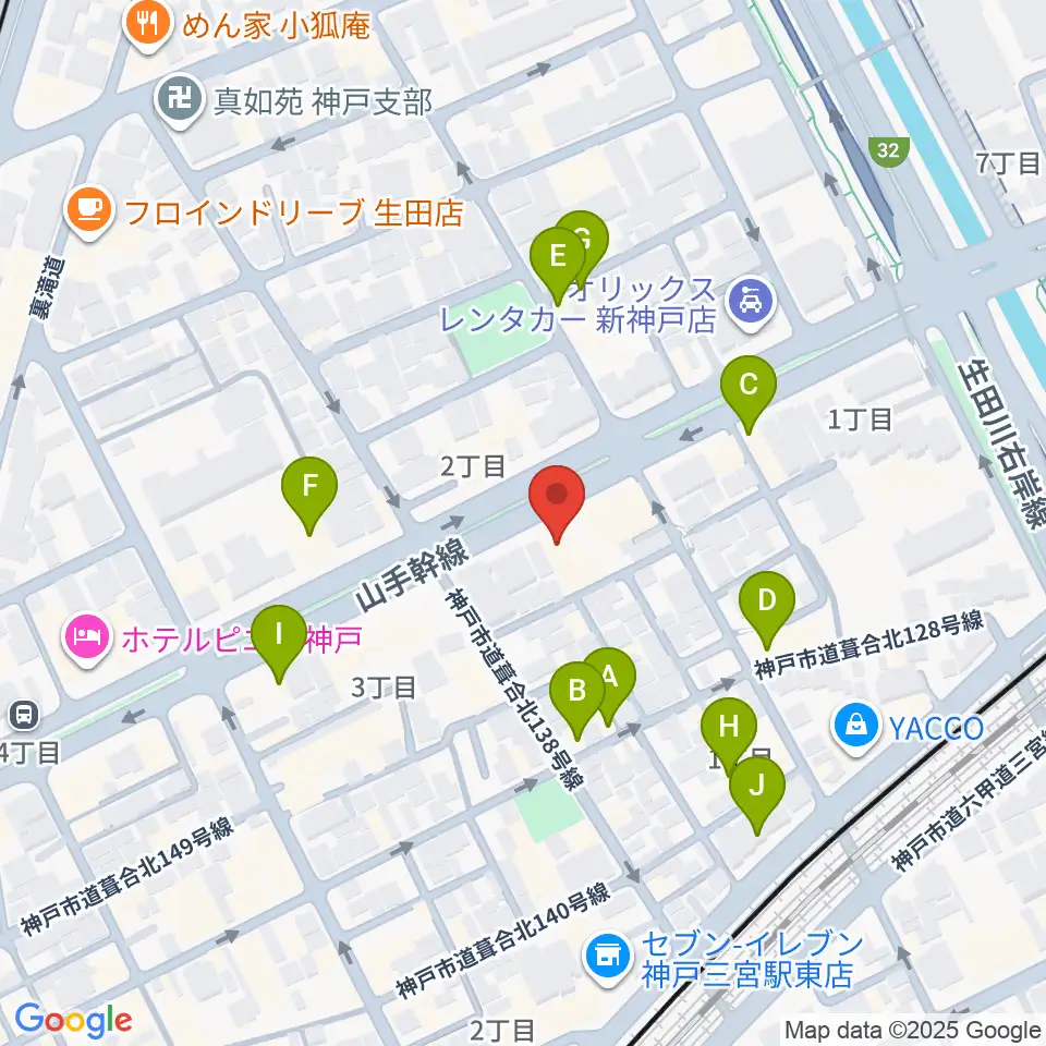 ソアースタジオ周辺のファミレス・ファーストフード一覧地図