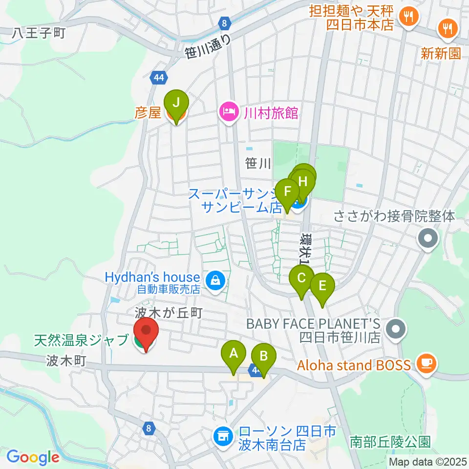 Studio-JAB周辺のファミレス・ファーストフード一覧地図
