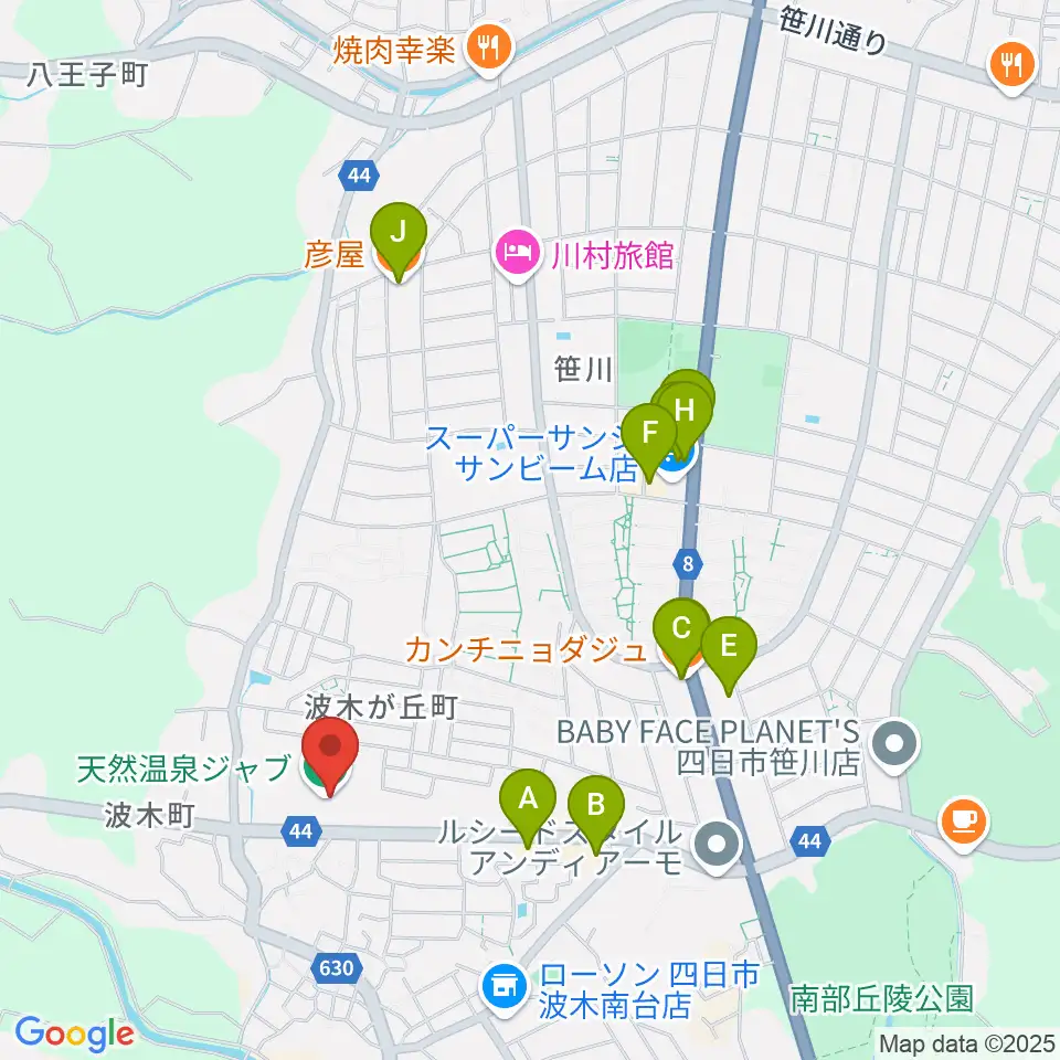 Studio-JAB周辺のファミレス・ファーストフード一覧地図