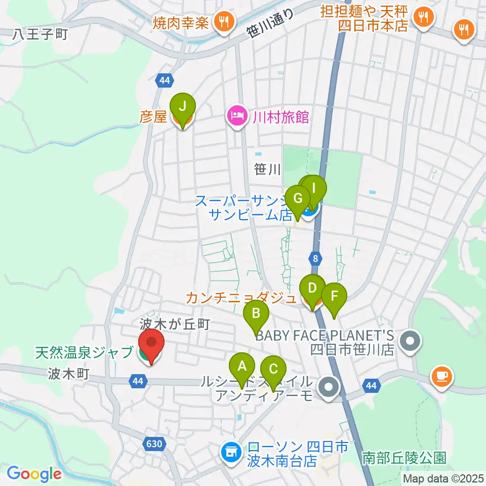Studio-JAB周辺のファミレス・ファーストフード一覧地図